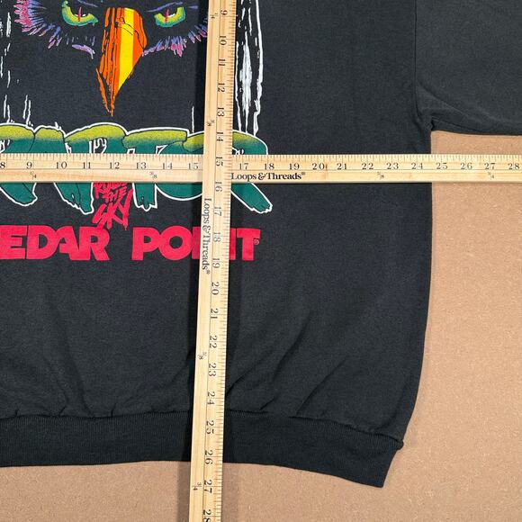 Vintage Raptor Cedar Point 90s Roller Coaster Amusement Park Crewneck Size 2XL - Picture 7 of 7